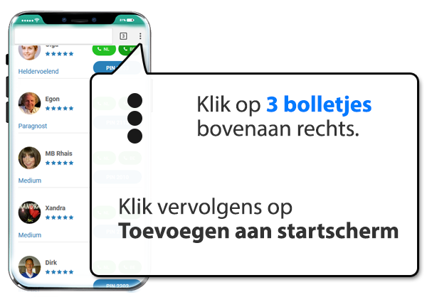 android: Waarzeggers-limburg.nl instellen als app op Mobiel